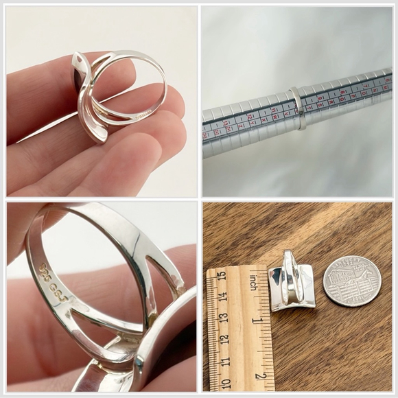 Vintage Serling Silver 925 Abalone Inlay Ring Size 9 3/4 10 - Picture 11 of 11